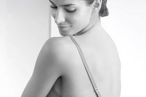 Woman is looking over her shoulder